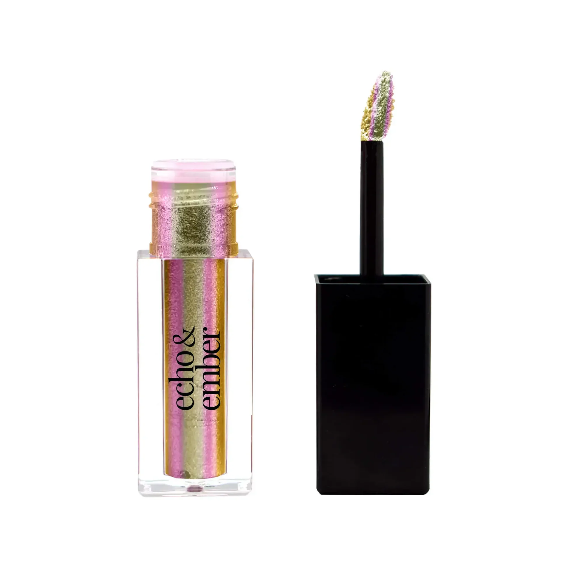 Echo&Ember Liquid Shimmer makeup product with soft glowing finish on skin
