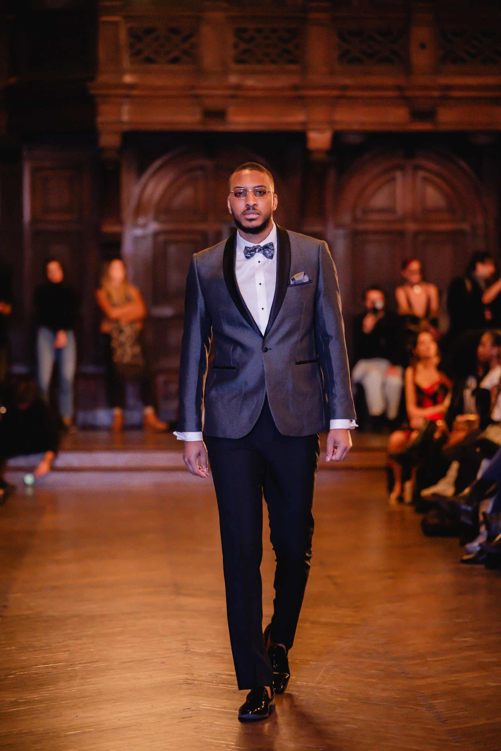 Model Miguel Contreras walking the runway for Aldo’s House of Formals at Break Free NYFW 2026 in New York City