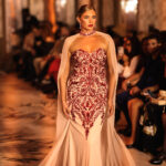 Embroidered evening gown by MOHIKAS by Archana Soni presented at Fashion Vibes runway show during Milan Fashion Week FW 2026–2027