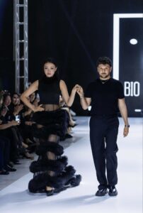 Designer's black dress
